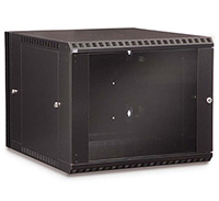 9U LINIER® Swing-Out Wall Mount Cabinet - Glass Door