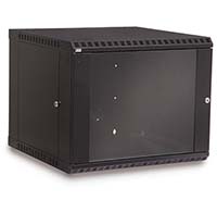9U LINIER® Fixed Wall Mount Cabinet - Glass Door