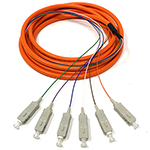 1 meter SC 6 Fiber Jacketed PVC 62.5/125 OM1 Multimode Fiber Optic Pigtail Kit Assembly