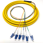 1 meter LC 6 Fiber Jacketed PVC Singlemode Fiber Optic Pigtail Kit Assembly