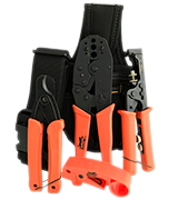 QuickTreX® Coax Terminator Tool Pouch Kit for F-Type Coax, RCA, and BNC Connections
