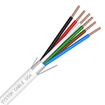 Premium 18/6 AWG Shielded Plenum Rated Indoor/Outdoor Security Camera, Control, Sound, and Alarm Cable - WHITE 1000FT - Reel in Box -Stranded Copper Conductors, CMP, CL3P, FPLP, FT6 by Syston