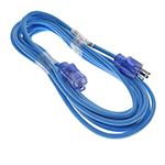 25 Ft Blue Power Extension Cord with 14/3 AWG Conductors  (AC125V / 15A / 1875W) - Outdoor rated - Flame retardant