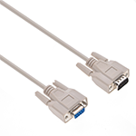 100Ft DB9 Male to Female Serial Cable Fully Shielded With Molded Connectors