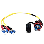 Neutrik FIBERFOX EBC15 4 Channel/Fiber Singlemode Expanded Beam Chassis to 1 Meter Fixed Patch Cable w/ LC UPC Connectors