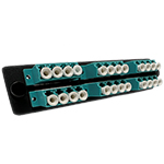24 Fiber LC Multimode 50/125 OM3/4 LGX Fiber Optic Adapter Panel by QuickTreX®