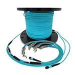 Custom Indoor 48 Fiber MTP® OM4 - 50/125 Fanout Assembly (2 x 24 MTP to 48 Simplex Connectors) - Plenum Rated - made in USA by QuickTreX® with Genuine US Conec® Connectors and Corning® Glass