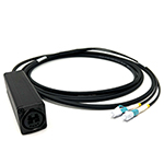2 Fiber Broadcast Tactical Multimode OM3 50/125 Neutrik OpticalCon Duo Breakout Box Cable Assembly with Waterproof Female IP65 Rated Inline Duo Coupler to 2 Simplex Connectors  - Made in the USA by QuickTreX®