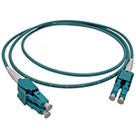 Stock 10 meter LC Uniboot to LC Uniboot Armored Multimode 10/40/100 GIG OM4 50/125 Duplex Plenum Rated OFCP Fiber Optic Patch Cable by QuickTreX®