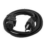 1.5 Ft Black Power Cord with NEMA 5-15P to IEC C-13 Connectors and 18/3 AWG Conductors (AC125V / 10A / 1250W) - RoHS Compliant and UL/CSA Approved