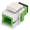 SC APC Simplex Singlemode Fiber Optic Keystone Coupler by QuickTreX