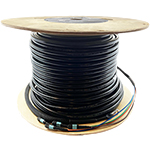 12 Fiber MTP (1 x 12) Multimode 10/40/100 GIG OM4 50/125 Fiber Optic Trunk Cable Assembly with CommScope® Outdoor Armored Direct Burial Rated (OSP-DB) Jacket and Genuine US Conec® Connectors - Made in USA by QuickTreX®