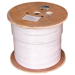 QuickTreX&reg; RG6 Quad Shielded Pure Sold Copper Plenum (CMP) Rated Coax Cable - White 1000 FT