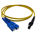 MTRJ to SC Plenum Rated Singemode 9/125 Premium Custom Duplex Fiber Optic Patch Cable with Corning® Glass - Made in the USA by QuickTreX®