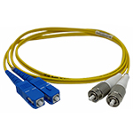 FC to SC Plenum Rated Singemode 9/125 Premium Custom Duplex Fiber Optic Patch Cable with Corning® Glass - Made in the USA by QuickTreX®