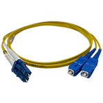 LC to SC Plenum Rated Singlemode 9/125 Premium Custom Duplex Fiber Optic Patch Cable with Corning® Glass - Made in the USA by QuickTreX®
