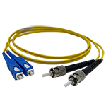 ST to SC Plenum Rated Singemode 9/125 Premium Custom Duplex Fiber Optic Patch Cable with Corning® Glass - Made in the USA by QuickTreX®