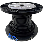 12 Strand Corning Flat Drop Self Supporting Outdoor (OSP) Gel-Filled Singlemode Custom Pre-Terminated Fiber Optic Cable Assembly with Corning® Glass - Made in the USA by QuickTreX®