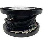 12 Strand Indoor/Outdoor Plenum Rated Ultra Thin Micro Armored Multimode OM1 62.5/125 Custom Pre-Terminated Fiber Optic Cable Assembly - Made in the USA by QuickTreX®