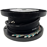 10 Strand Indoor/Outdoor Plenum Rated Ultra Thin Micro Armored Multimode 10/40/100 GIG OM4 50/125 Custom Pre-Terminated Fiber Optic Cable Assembly - Made in the USA by QuickTreX®
