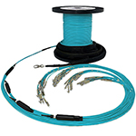 72 Strand Indoor/Outdoor Plenum Rated Multimode 10-GIG OM3 50/125 Pre-Terminated Fiber Optic Micro-Distribution Cable Assembly with Corning® Glass - Made in the USA by QuickTreX®
