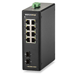 8 Port Gigabit Unmanaged Rugged Industrial (Extreme Temp) Network Switch with 2 Gigabit SFP Ports - I100 Series by Signamax
