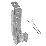 2 Inch Ceiling Mount Galvanized Steel J-Hooks with Retaining Clips for Cable Support & Wire Management - 50 Pack