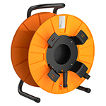 Schill IT 380 Premium Plastic Cable Reel w/ Auxiliary Spool w/ Velcro Strap and Knockouts in Core for Cable Entry - Orange