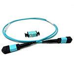 12 Fiber Multimode OM4 50/125 (1 X 12) MPO/MTP Gender Changing Kit for Changing MPO/MTP Male (Pins) to Female (No Pins) - Includes 1 Meter 12 Fiber MPO Female to Female Plenum Rated Method A Cable and MPO/MTP Coupler