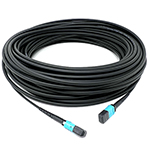 Stock Indoor/Outdoor 30 Meter 12 Fiber (1 X 12) MPO Female to MPO Female Multimode 10/40/100 GIG OM4 50/125 LSZH Rated Fiber Optic Trunk Cable - Method A (Straight Through) by QuickTreX