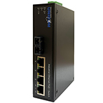 5 Port Industrial Ethernet PoE Switch with 4 x 10/100M TX PSE and 1 x 1000M SC MM 2KM by Unicom