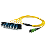 12 Fiber Singlemode 1 X 12 MTP/MPO APC Female to 12 LC UPC LGX Adapter Panel Cable Harness by QuickTreX