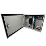 6 Panel Extra Heavy Duty Steel Indoor/Outdoor Wall/Pole Mount Fiber Optic Enclosure with LGX Chassis, 3 x 12 Fiber Splice Trays, Splice Sleeves, and Locking Door with Key by QuickTreX®