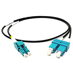 Custom Armored Indoor/Outdoor Plenum Rated Multimode 10-GIG OM3 50/125 Premium Duplex Fiber Optic Patch Cable - Made in the USA by QuickTreX®