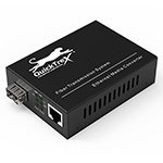 QuickTreX&reg; Gigabit SFP LC to RJ45 Fiber Optic to Ethernet Media Converter - Singlemode or Multimode Compatible