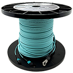12 Fiber MTP (1 x 12) Indoor Plenum Rated Multimode 10/40/100 GIG OM4 50/125 Custom Fiber Optic MTP Trunk Cable Assembly - Made in USA by QuickTreX® with Genuine US Conec® Connectors and Corning® Glass