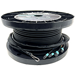 96 Fiber MTP (8 x 12) Indoor/Outdoor Plenum Rated Ultra Thin Micro Armored Multimode 10/40/100 GIG OM4 50/125 Custom Fiber Optic MTP Trunk Cable Assembly - Made in USA by QuickTreX® with Genuine US Conec® Connectors