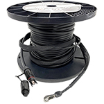 1 Fiber Singlemode HFOC OptiTap Preconnectorized Corning SST Flat Drop Self Supporting Outdoor (OSP) Gel-Filled Fiber Optic Cable Assembly with Weatherproof IP68 Rated Connectors - Custom Made in USA by QuickTreX®