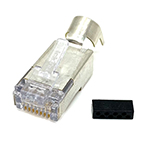 QuickTreX&reg; Premium Category 6E / 5E Shielded RJ45 Modular Plugs with Loadbar - Bag of 50 - Made in the USA - RoHS and TAA Compliant 