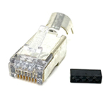 QuickTreX&reg; Premium Category 6A 10GIG Shielded RJ45 Modular Plugs with Loadbar - Bag of 50 - Made in the USA - RoHS and TAA Compliant 
