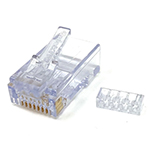 QuickTreX&reg; Premium Category 5E UTP RJ45 Modular Plugs with Loadbar - Bag of 100 - Made in the USA RoHS and TAA Compliant 