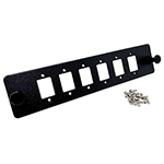 QuickTreX&reg; 6 Port LGX SC Footprint Empty Fiber Optic Adapter Panel with Mounting Screw Holes for Housing Flanged Fiber Optic Adapters - Includes Mounting Screws