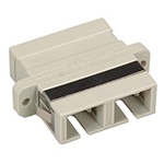 SC Duplex Multimode OM1 - 6.5/125 Fiber Optic Coupler with Flange - Beige