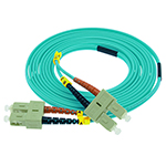 Stock 1 Meter SC to SC Multimode OM3 10-GIG 50/125 Duplex Fiber Optic Patch Cable