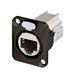 Neutrik etherCON Cat 6A Shielded RJ45 Panel Mount D-Sized Latch Locking Feed-through Coupler - Black