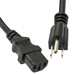 25 Ft Black Power Cord with NEMA 5-15P to IEC C-13 Connectors and 16/3 AWG Conductors (AC125V / 13A / 1625W) - RoHS Compliant and UL/CSA Approved