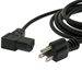 10 Ft Black Power Cord with NEMA 5-15P to IEC C-13 Connectors and 18/3 AWG Conductors (AC125V / 10A / 1250W) - Right Angle