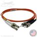 LC to ST Plenum Rated Multimode OM2 50/125 Premium Custom Duplex Fiber Optic Patch Cable with Corning® Glass - Made in the USA by QuickTreX®