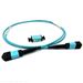 12 Fiber Multimode OM4 50/125 (1 X 12) MPO/MTP Gender Changing Kit for Changing MPO/MTP Male (Pins) to Female (No Pins) - Includes 1 Meter 12 Fiber MPO Female to Female Plenum Rated Method A Cable and MPO/MTP Coupler