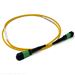 Stock 1 Meter 12 Fiber (1 X 12) MPO APC Female to MPO APC Female Singlemode OFNR Riser Rated Fiber Optic Patch Cable - Method B Fully Flipped